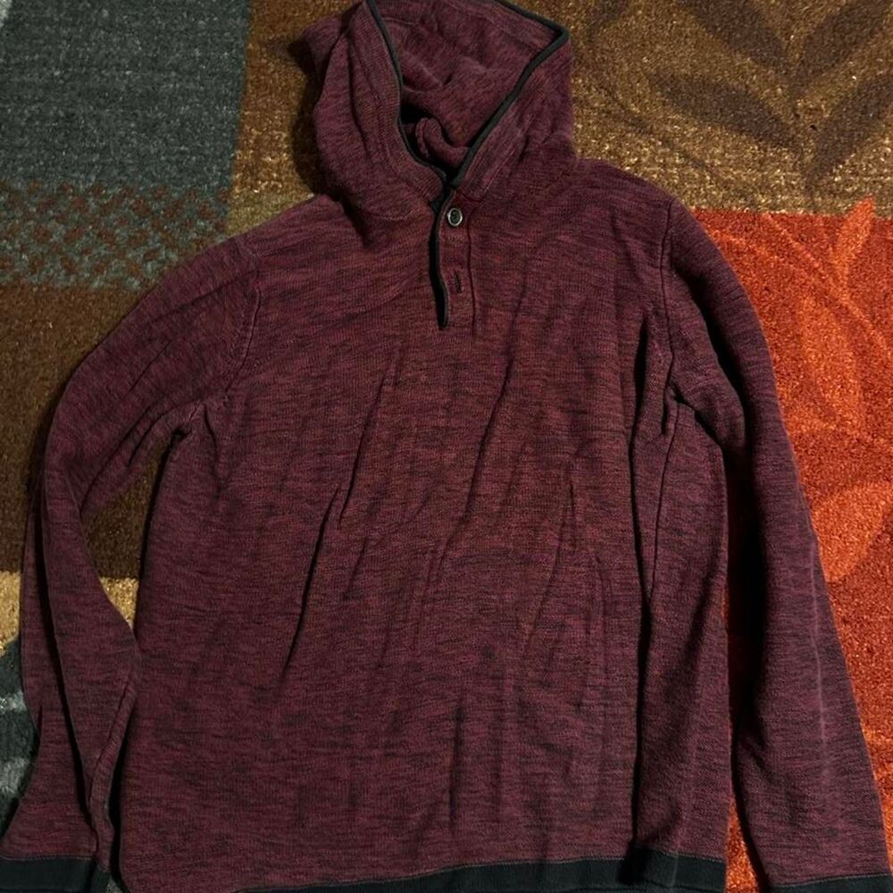 American-eagle Men's Burgundy and Purple Hoodie